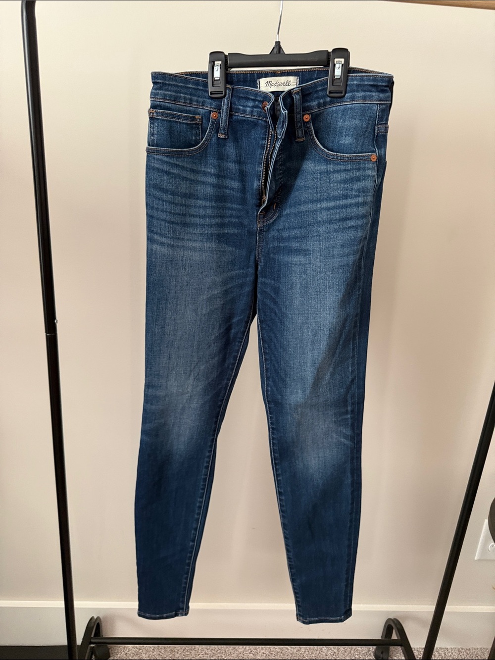 Madewell Women’s Cruvy High Rise Dark Blue Skinny Jeans